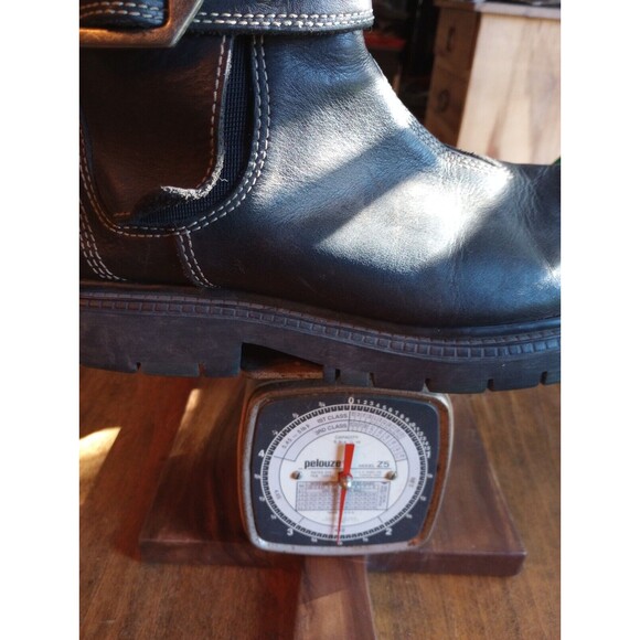 Vtg 90s London Underground Women's Black Boots Combat Chunky Heel  13" Length - Picture 7 of 10